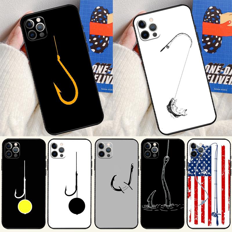 Fish Hook Fishing Case For iPhone 17 Pro Max 17 Air 15 14 13 12 11 16 Pro Max mini 16e 15 16 Plus Funda Cover