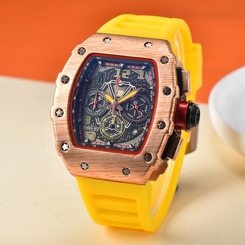 New wood grain quartz watch men's six-pin multi-function running second calendar business watch manufacturer spot wholesale