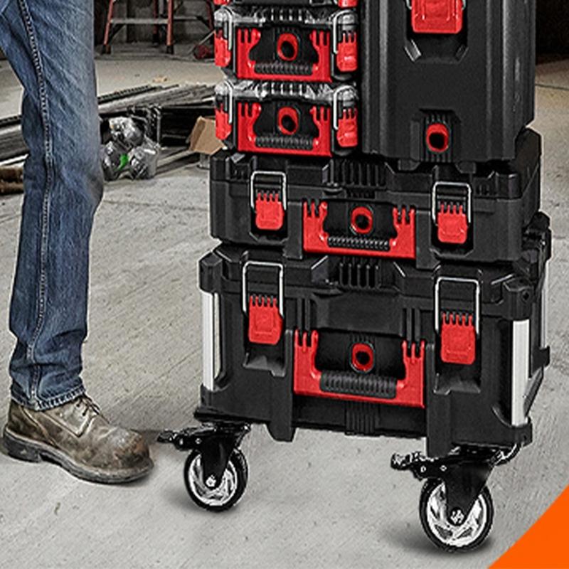 Industrial Grade Caster Base Sturdy Steel Rolling Cart with Large Wheels Workshop Utility Cart for Toolbox Appplication