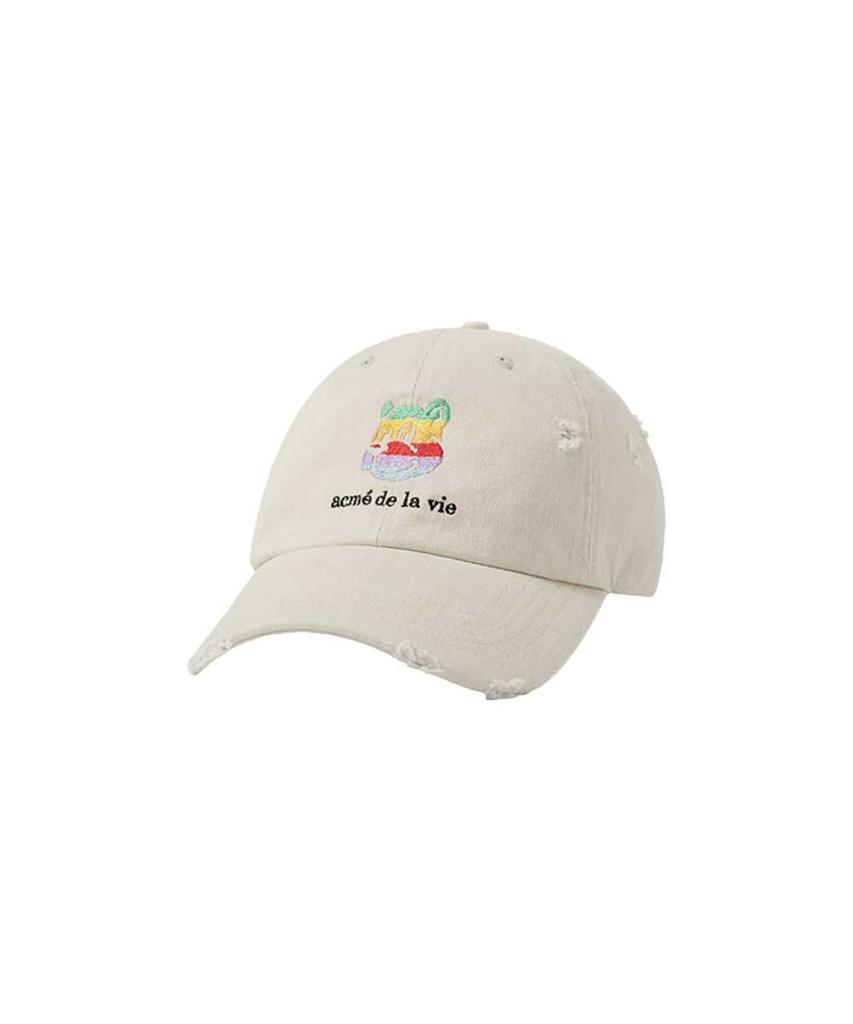 ACME DE LA VIE Colorful Ac Bear Embo Damage Ball Cap (3Color)
