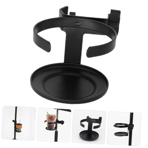 Vaguelly Music Stand Water Cup Holder, Microphone Stand, Cup Holder, Tumbler Cup Cradle, Cup Holder Stand, Metal, Black
