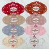 Oval Coaster European Lace Embroidered Dining Table Mat Decorative Fabric Coffee Table Mat Embroidery Retro Heat Insulation Weaving