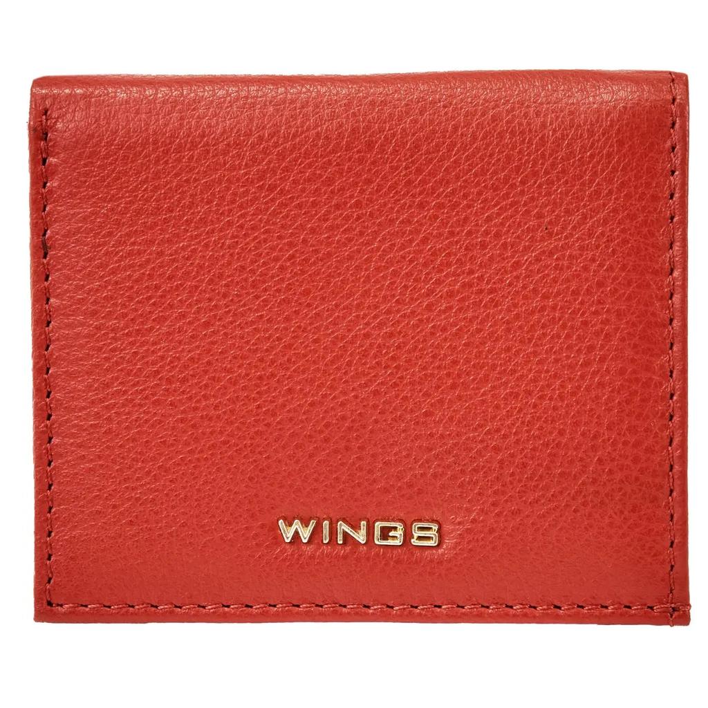 Small Women' Wallet Wings Made of Natural Leather Red
