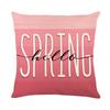 Spring Pink Flower Pillow Cover Polyester Printed Letter Floral Decoration Living Room Sofa Cushion Cover