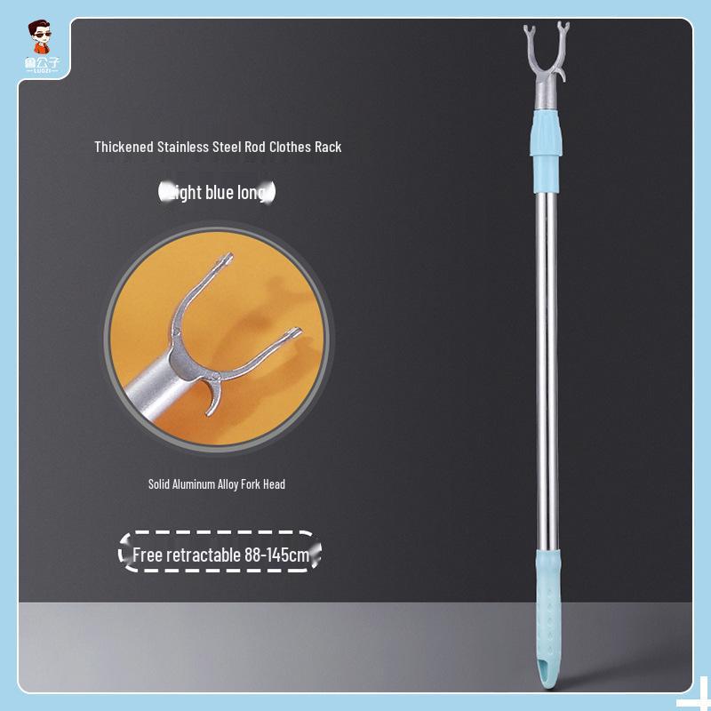 Stainless Steel Retractable Clothes Drying and Retrieval Pole for Home, Dorm, and Balcony.