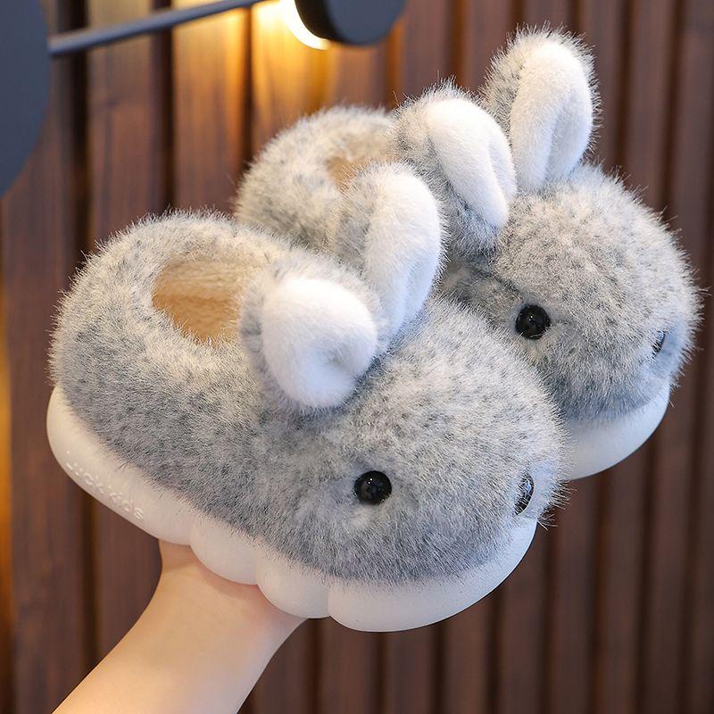 Soft Soled Cute Girls Shoes 2025 Winter New Kid Warm Cotton Shoes Simple Versatile Girls' Home Cotton Slippers Chanclas De Mujer