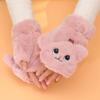 Driving Gloves Autumn And Winter Elastic Female Gloves Half-finger Gloves Wool Mittens Flip Mittens