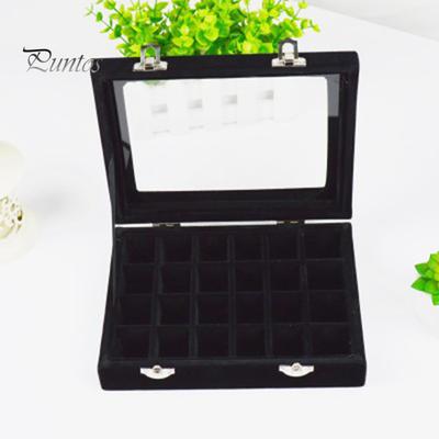 Stylish Holder Case Lightweight Portable Women Mirrow 24 Grids Compact Jewelry for Brooch Display Box