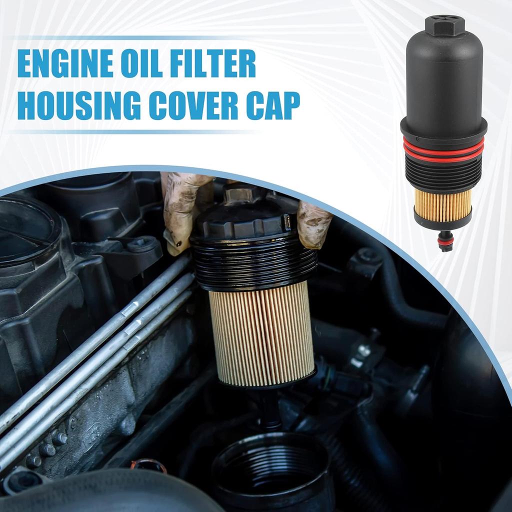 No.FT4Z-6A832-C Engine Oil Filter Housing Cover Cap for Ford Edge Sport 2.7L 2015-2018 for Ford F-150 2.7L 2015-2025 for Ford Bronco 2.7L 2021-2024