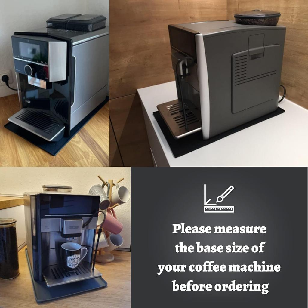 Silicone Mat Under Coffee Machine With Lip Coffee Maker Appliance Automatic Machines Espresso Accessory Black Multifunctional Rubber Base Mat (18.9 X