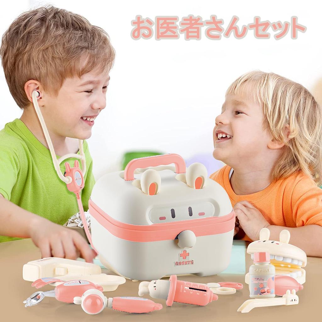 PanKome Pretend Play Doctor Play Doctor Dentist Play Rabbit Mini Doctor Playing Educational Develops Social Language and Pretend Includes Doctor Kids