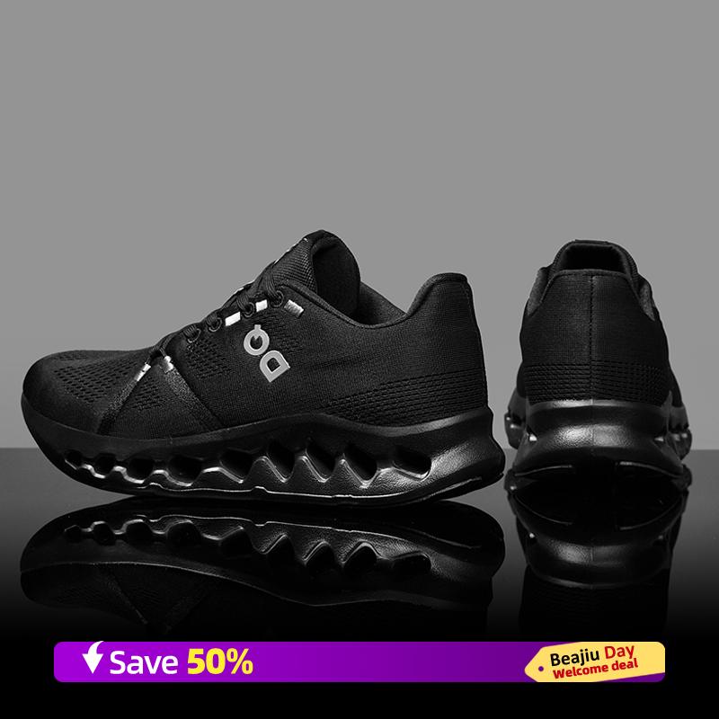 

Мужские спортивные кроссовки для бега с пряжкой Turn Buckle, дышащие, легкие, женские, удобные, спортивные, нескользящие, с углеродной пластиной, кроссовки для марафона 38 чёрный