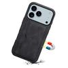 (iPhone 17 Pro, Black) DENIOR For iPhone 17 Pro Case Card Holder Kickstand Leather Phone Back Cover