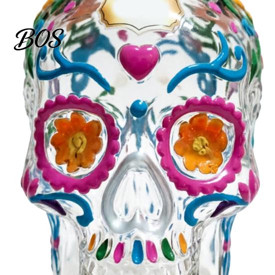 Bar-Arbeitsplatten-Dekoration Totenkopf-Form Glas Whiskey-Karaffe, 350ml Spirituosenflasche mit Stopfen, Bourbon-Aufbewahrung 3D Gotische Heimdekoration, Einzigartiges Geschenk für
