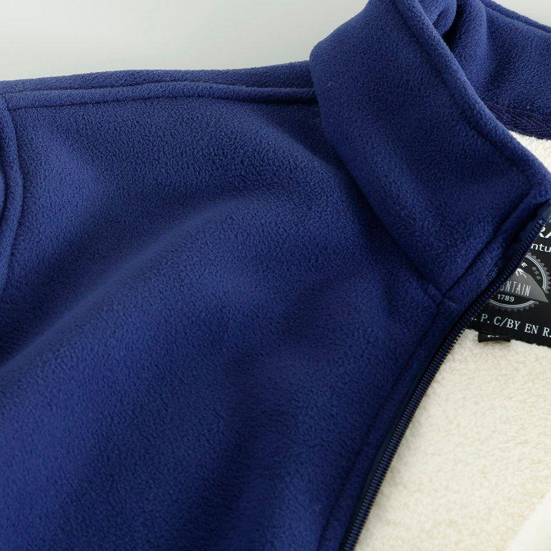 Island Fleece Jacket Composite Velvet ~ Autumn and Winter Thickened Fleece-lined Men's Polar Fleece Outerwear Stand Collar Plus Size Warm Jacket