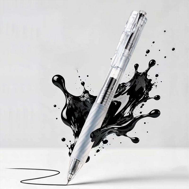 12pcs Kawaii Stationery School Supplies Gift for Kid Top Student Practice Pen Black 0.5mm Gel Pen Quick-drying for Student Exams