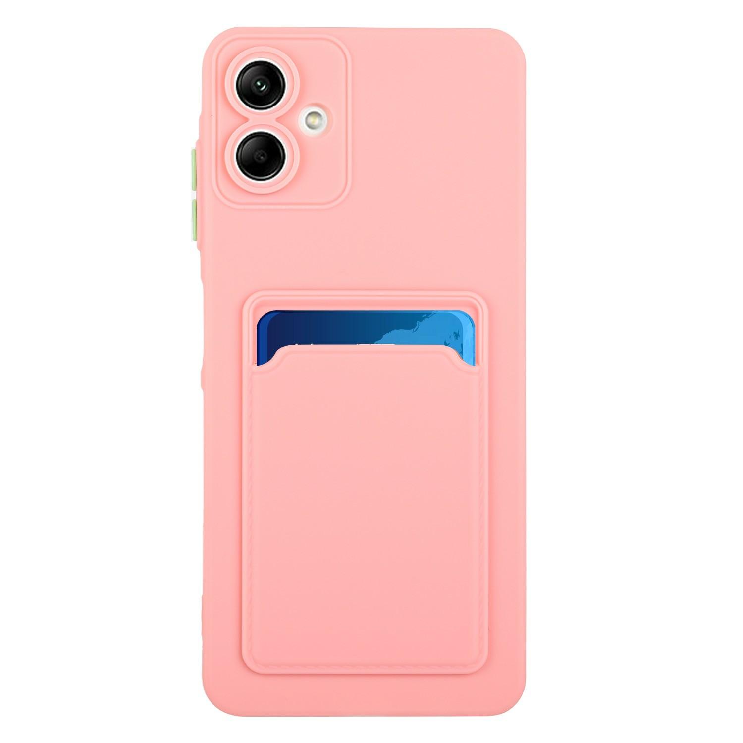

For Samsung Galaxy A06 4G Case Card Slot Matte Fingerprint-Free Back Cover Pink