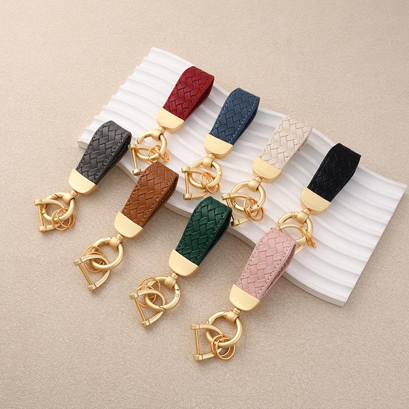 Luxury PU Leather Anti-Lost Motorcycle Car Keychain Pendant
