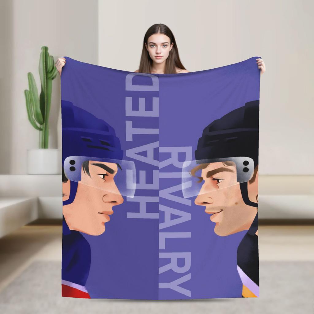 Heated Rivalry Movie Knitted Blankets Fleece Throw Blanket Bed Sofa Decoration Soft Warm Bedsprea