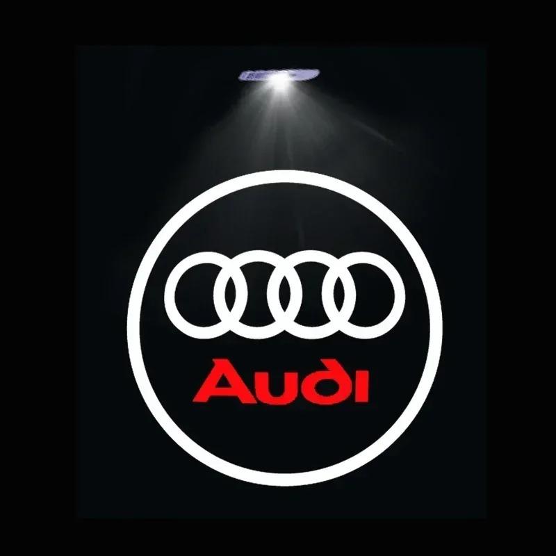 For Audi S662Pcs Led Car Door Logo Projector Welcome Light Emblems For Audi A3 A6 Q3 B5 B6 B7 B8 B9 Q7 8P 8V 8L A5 A4 4F A1 A7 A8