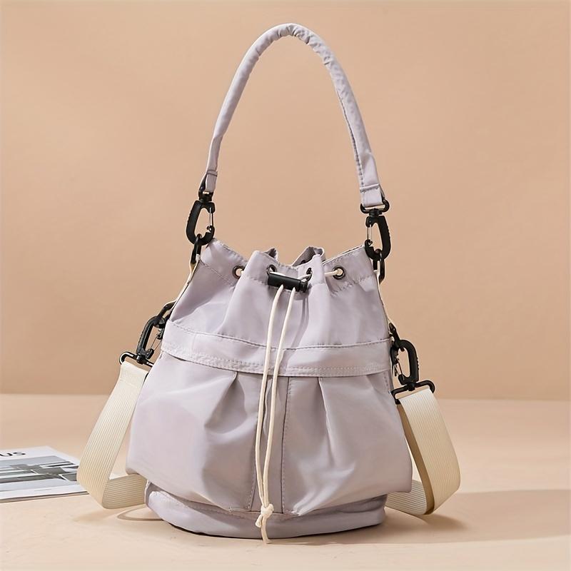 Women'S Casual Dual-Purpose Shoulder Bag, Multifunctional Large-Capacity Crossbody Bag, Drawstring Tote, Everyday Commuting Bag for Wallet And Phone