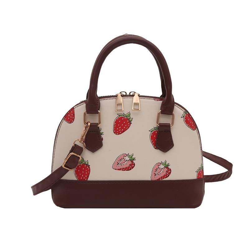 New Trendy Girl Handbag Fashion Commuter Strawberry Shell Bag Fashion Printing Texture Shoulder Bag Armpit Bag