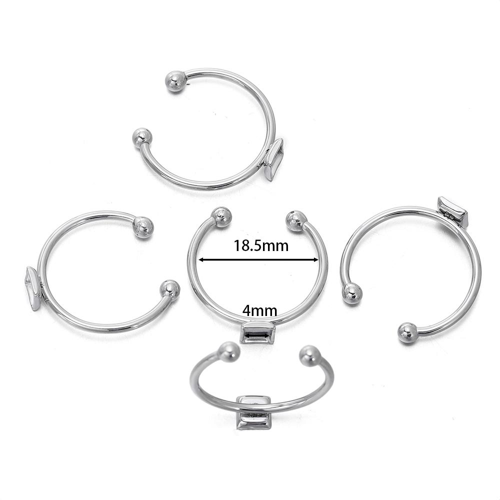 5pcs Gold Color Stainless Steel Open Ring Cabochon Cameo Blank Tray Base Settings for DIY Rings Jewelry Making Findings Supplies