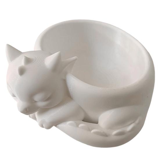 Flowerpot Ornament 3D Printed Sleeping Dragon Shape Matte Large Curved Planter 1 Pc