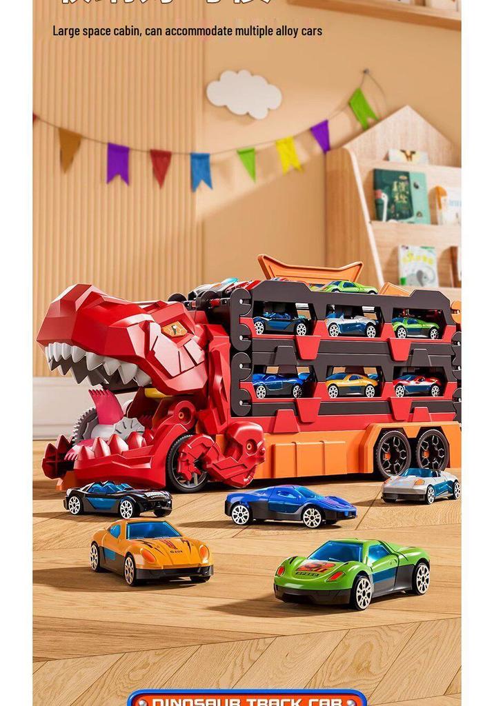 Dinosaur Deformation Toy Car Set - Triceratops & Tyrannosaurus Rex