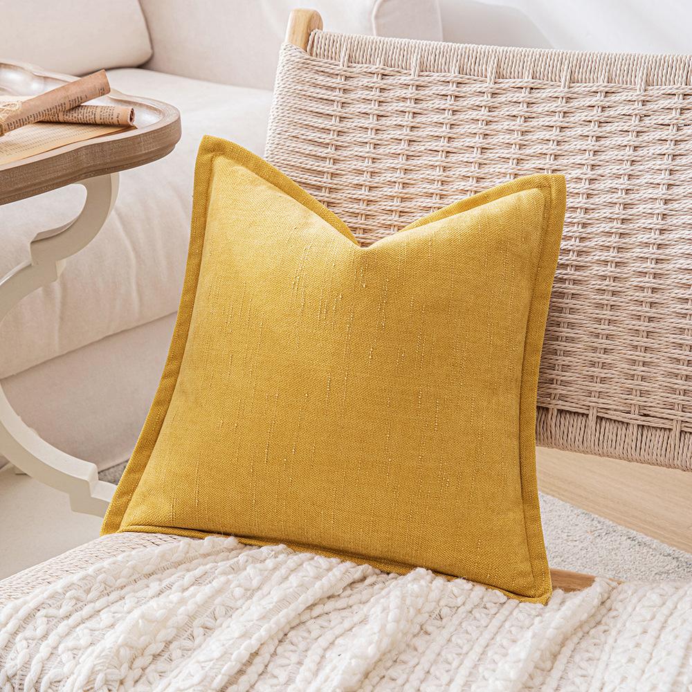 Ins Fengchenille Pillow Bamboo Joint Pattern Jacquard Cushion Internet Celebrity Super Thick Pillow Case Pressed on The Edge of The Sofa Bedside Back