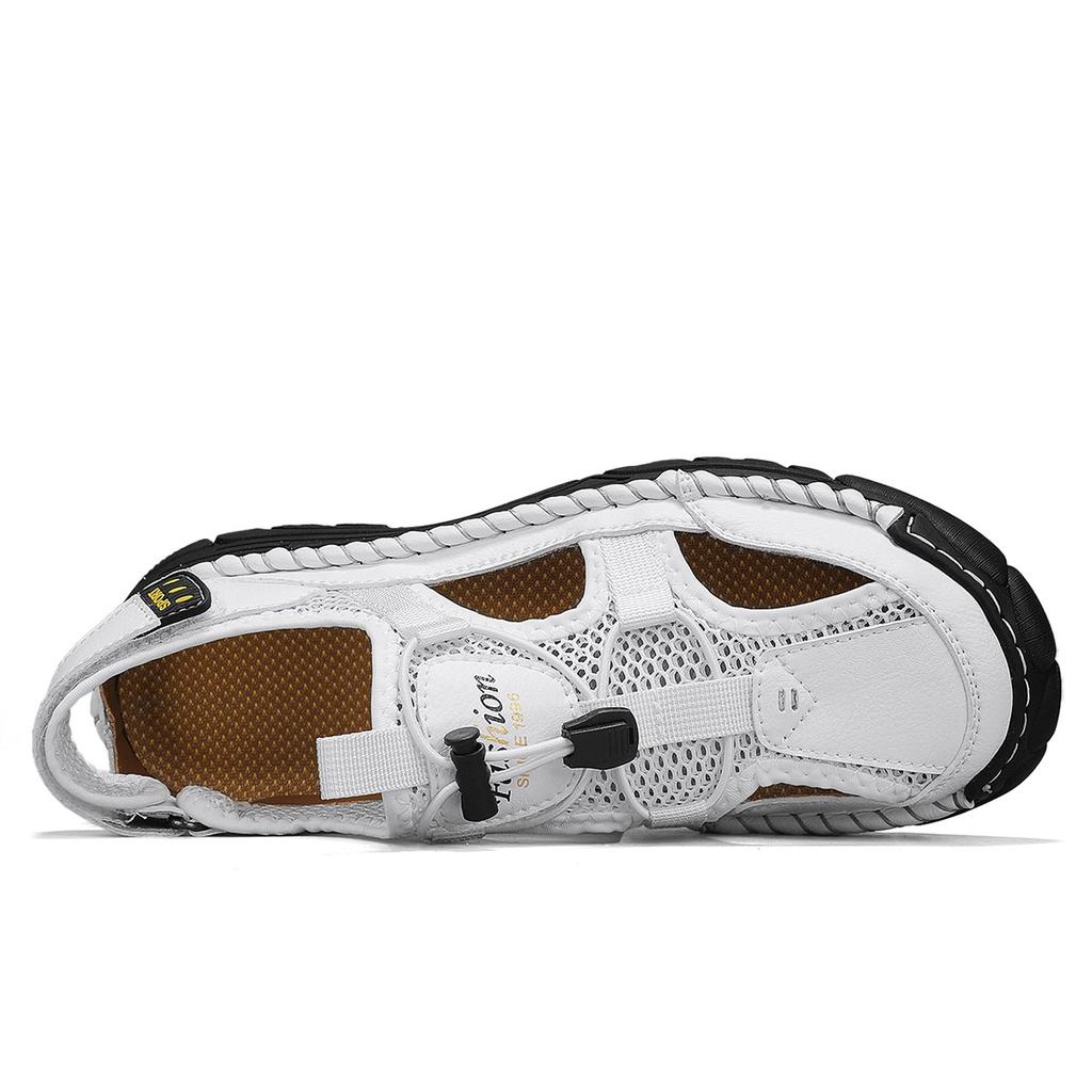 Sandale de vară pentru bărbați Sandale din plasă în aer liber Saboți moi Sandale lucrate manual Papuci ușori respirabili