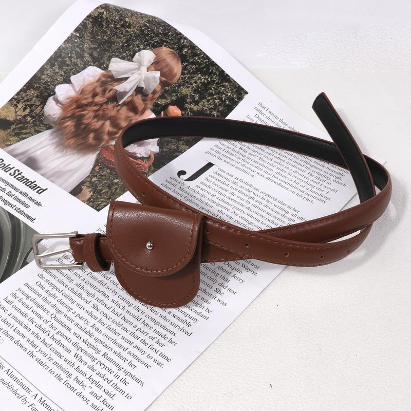 Retro Korean Style Women'S Belt Bag Key Phone Dual Purpose Decorative Thin Belt Fashionable Accessory For Ladies