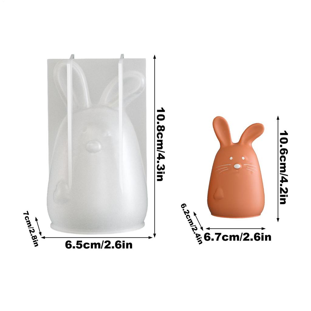 Easter Bunny Silicone Mold 3D Cute Geometric Facet Silicone Thanksgiving Supplies Bunny Shaped Mold For Holiday Party Offices
