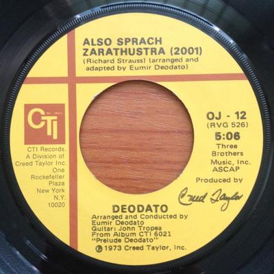Płyta 7-calowa EUMIR DEODATO - Tako rzecze Zaratustra (2001) / Sp OJ12 CTI Records 1973 US Jazz Używane