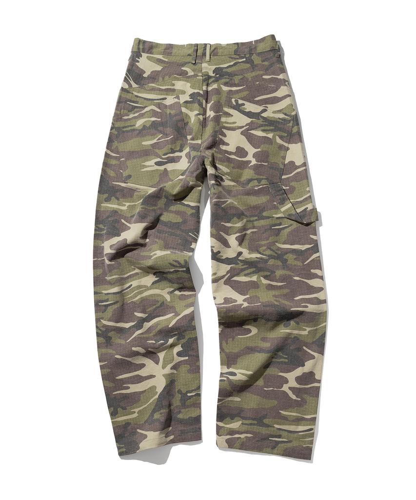 MASSNOUN Curved Carpenter Camo Ripstop Bio Pants Msicp004-Cm