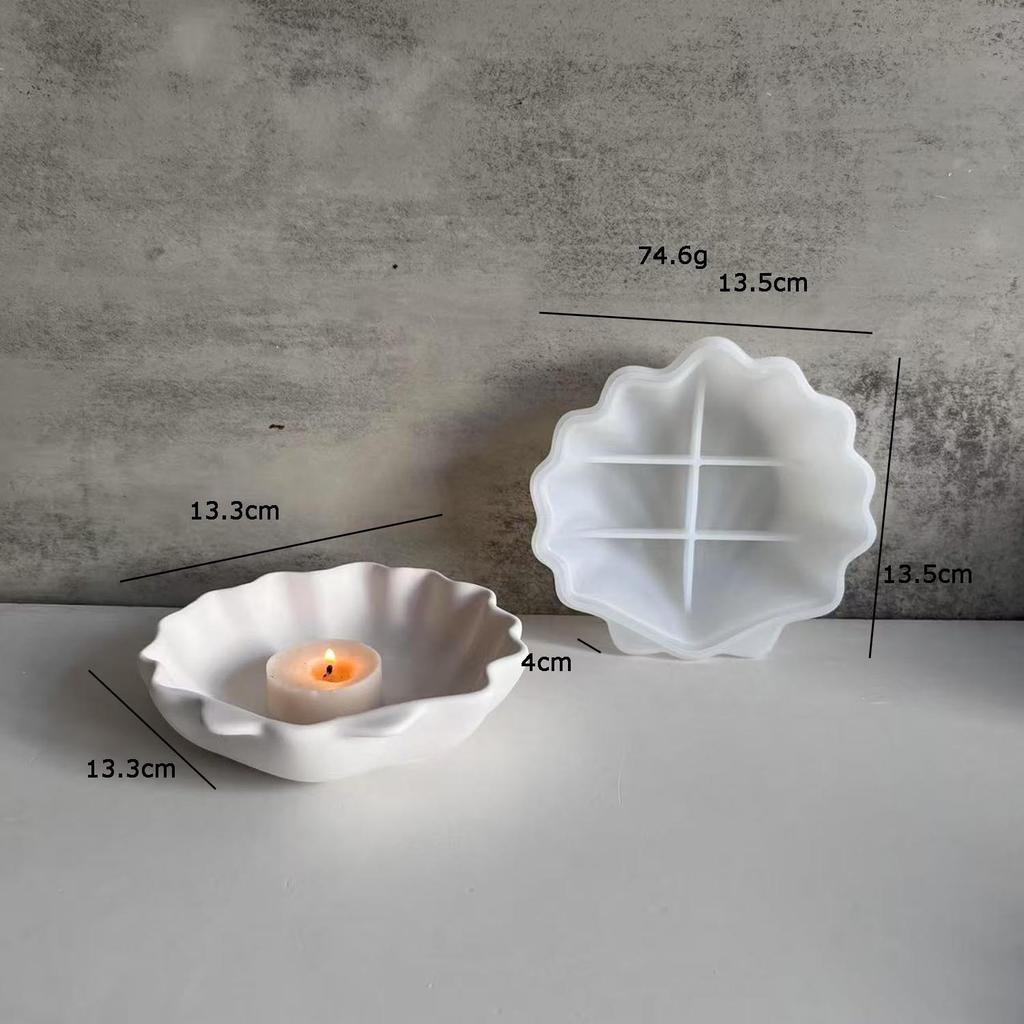 1 Stück Muschelform Kerzenglas Silikonform Kreative Schmuckaufbewahrungsplatte Obstschale Silikonform DIY Gips Harz Beton