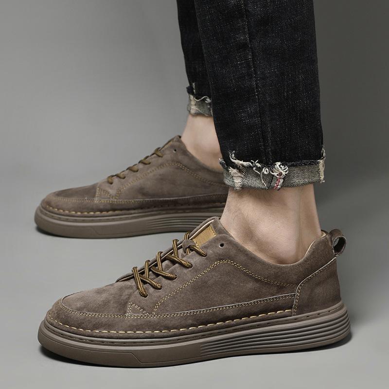 Large size retro board shoes breathable casual shoes small size hand-sewn leather shoes soft sole soft surface