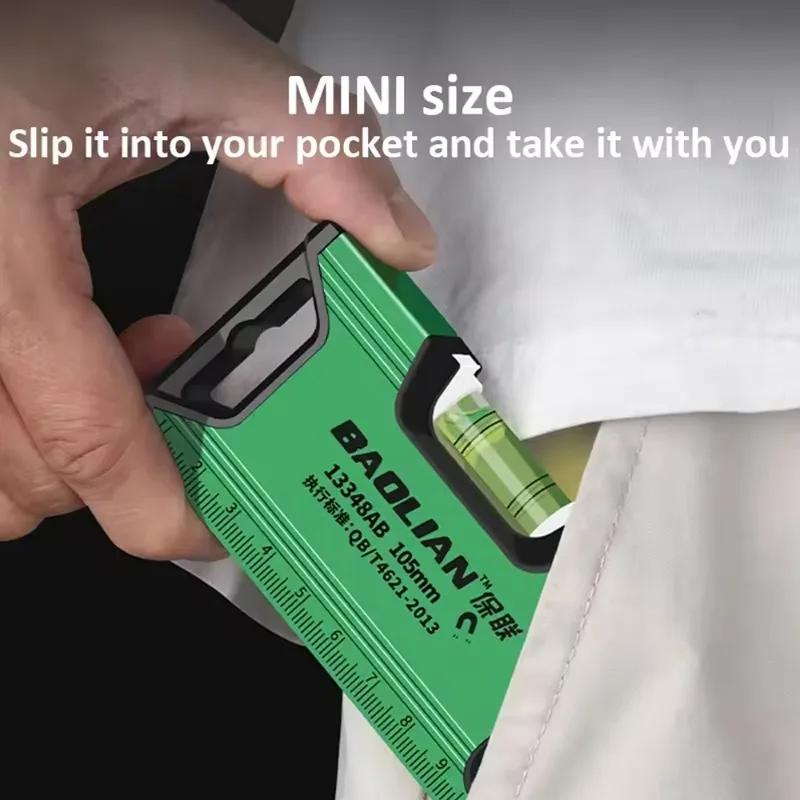 Neue Hochpräzisions-Wasserwaage Stark magnetisch Mini Multifunktions-Aluminiumlegierungslineal Wasserwaage Dekoration Spezialwerkzeug