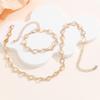 European Alloy Heart Hollow Necklace & Bracelet Set - Simple Fashion Ornaments