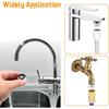 7pcs Metal Faucet Adapter Kit with Gaskets, Kitchen/Male Tap Connector Set for Garden Sprayers/Filters, Hose Diverter Accessories for Sink Water