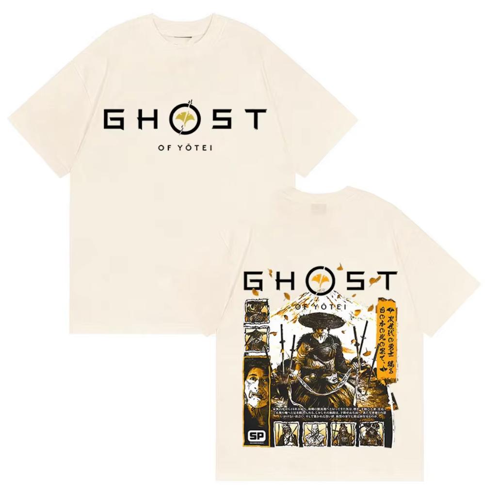 Japanese Ghost of Yotei T Shirt Men's Fashion High Quality Harajuku T-shirts Y2K Retro Oversized Short Sleeve T Shirt Streetwear