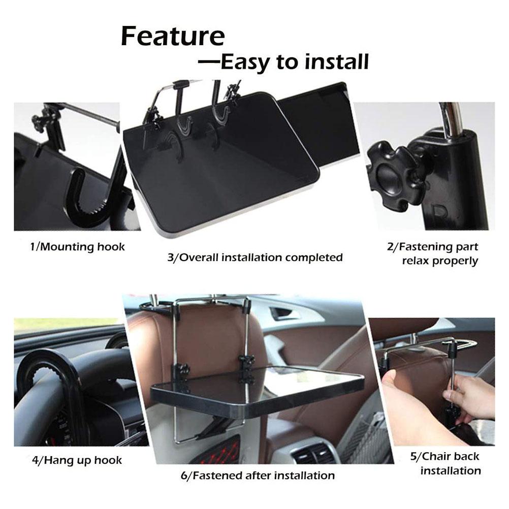 Multi Function Car Computer Desk Foldable Car Lunch Desk Car Seat Laptop Holder Stand Food Drink