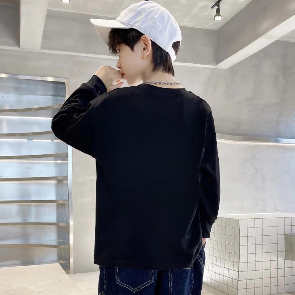 100% Cotton Boys' Long-Sleeve T-Shirt - Kids Fashion Round Neck Shirt