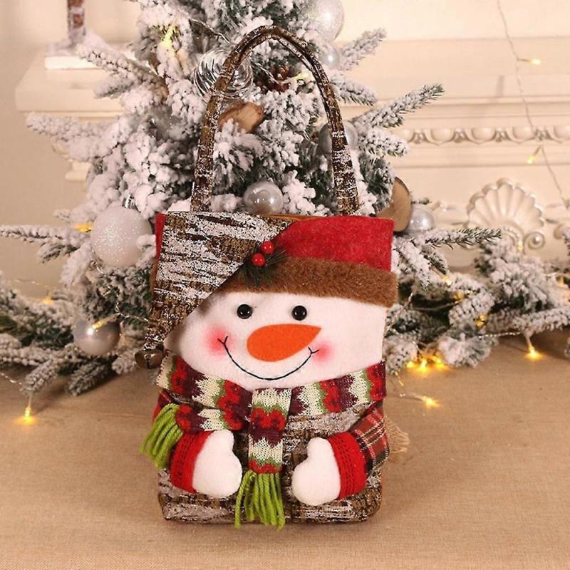 Merry Christmas Candy Bags Santa Claus Gift Holders Stockings Snowman Pendant New Year Xmas Ornament Festive Party Supplies
