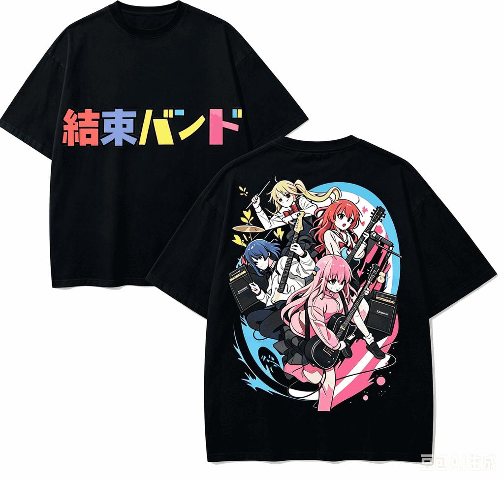 Bocchi The Rock Anime Lover TShirt Harajuku Cotton NewModel Oversized Unisex Short Sleeves Classic Breathable Couples Classic