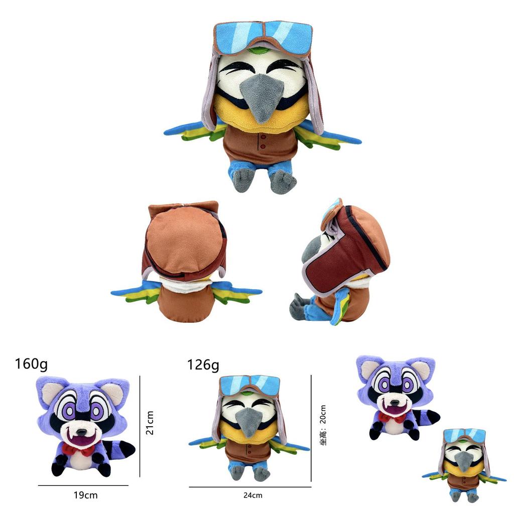 Adorable Indigo Park Plush Purple Raccoon With Soft Short Plush Material