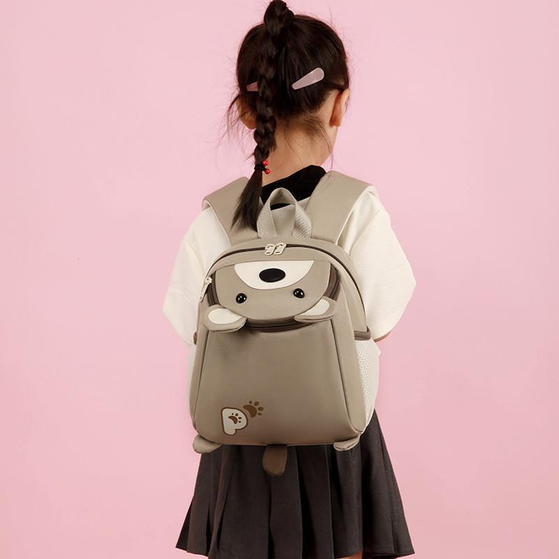 Cartoon Bear Little Animal Print Children Playful Nylon School Backpack Travel