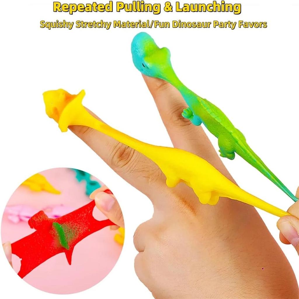 Toys 5-20Pcs Dinosaur Catapult - Colorful Finger Flick Game for Parties, Baby Showers, Christmas Carnival Giveaways Kids