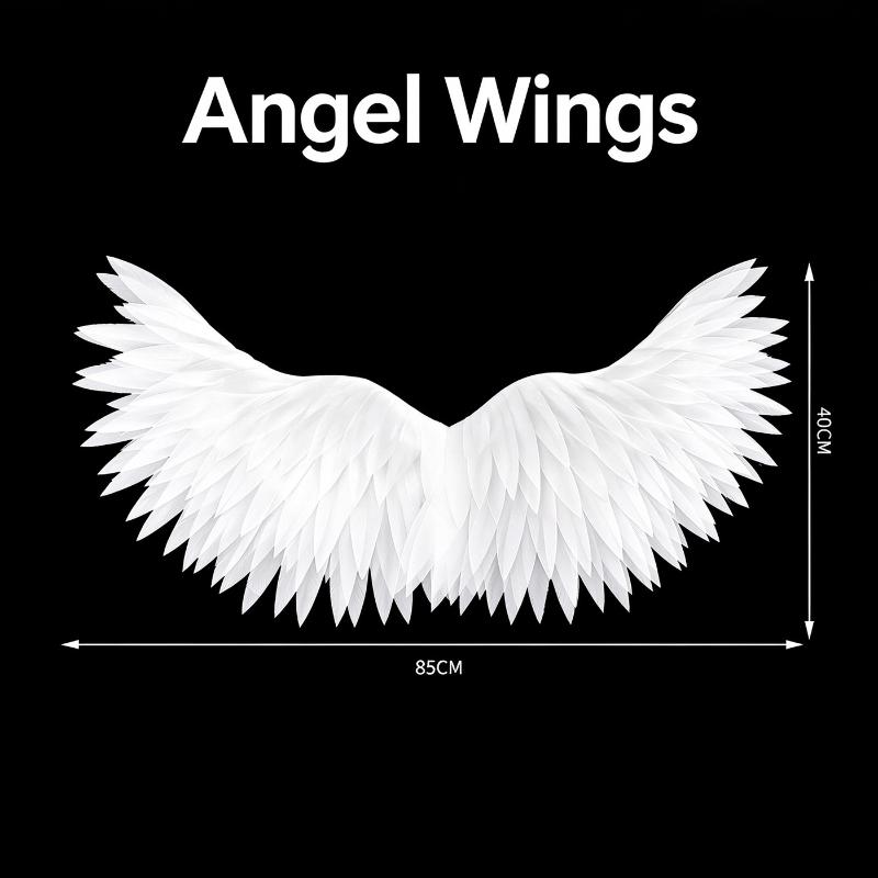 Halloween Christmas Devil Wings Cosplay Angel Wing  Wands Sets White Angel Fairy Feather Wings Wedding Birthday Party Props