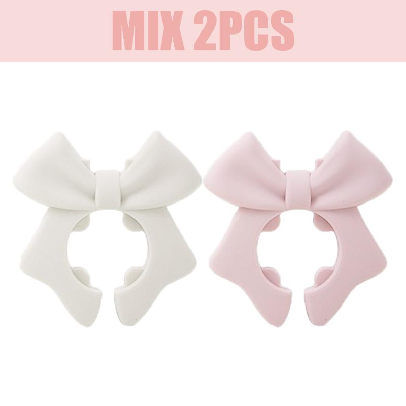 1-4Pcs Silicone Bow Spatula Holder Anti-Scalding Silicone Utensil Holder Bow Shaped Adjustable Spoon Pot Holders Kitchen Gadgets